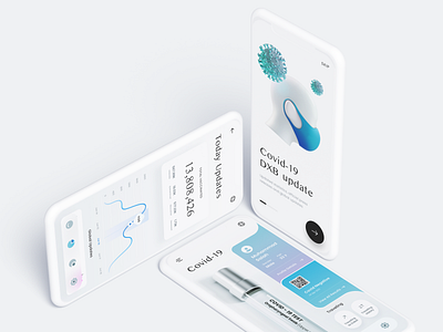 Covid-19 Application - Mobile App 2021 trend app clean concept covid covid 19 design dribbble best shot flat graphic design health healthcare minimal mobile popular design statistics tracker ui ux