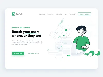 FoxPush - Free Website Push Notifications ui ux