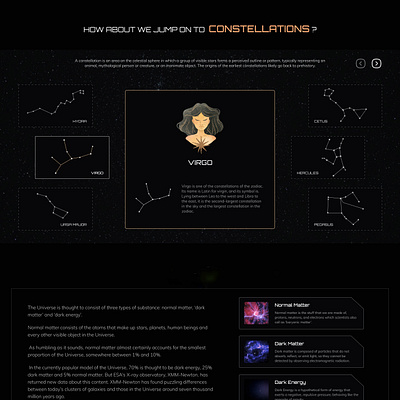 Explore Space : Constellations design figma ui ui design web