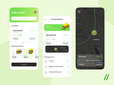 Package Tracker App android mobile animation app app interaction dark theme delivery design ecommerce gps illustration interaction interface ios app map mobile mobile app track ui uiux ux