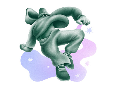 BADDIE #03 airbrush cartoon character design drawing editorial editorial art evil gang green illustration print smoke sparkle thug vintage