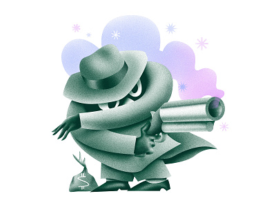 BADDIE #02 airbrush cartoon design drawing editorial editorial art gang green gun illustration money print sparkle thug vintage