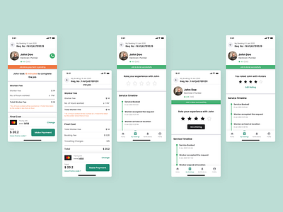 Make payment and rate the service - Helpify App app app design dailyui design flat ios app make payment screen minimal on demand service app product design rating review reviews and rating screen uber for x ui ui design ux