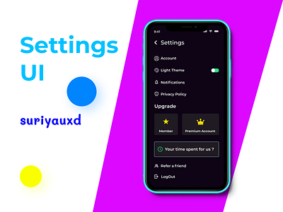 Settings Mobile UI Design appdesign dailyui design figma settingsui ui uidesign uiux userexperience ux visualdesign webdesign