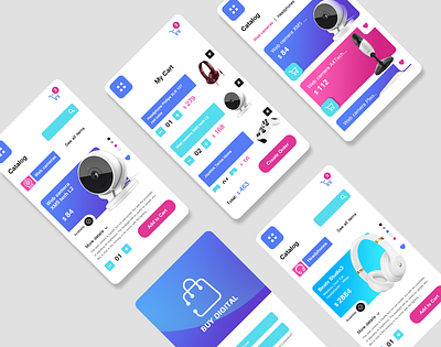 Digital store app graphic design light background mobile apps product design ui ux