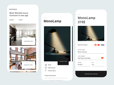 Furniture Shop app design ui ux