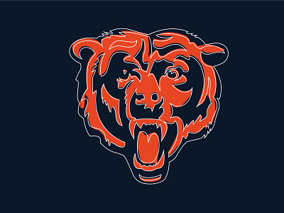 Bears Head Logo Refactor - Progress bear bears branding chicago chicago bears design football logo navy nfl orange process