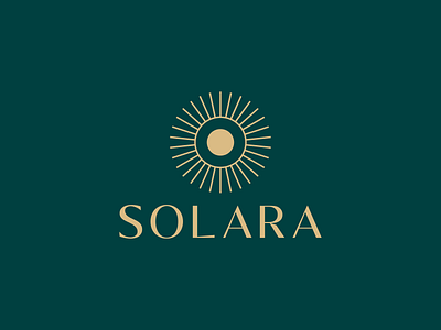 Solara branding design elegant flat gold green logo lux luxury minimal minimalism minimalistic rich vector