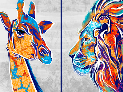 "Animals" by Masha Van for Intalence Art painting