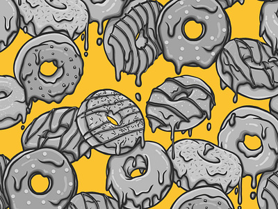 Donut Pattern Design branding clipart donut doughnut food graphic design hand drawn handdrawn illustration logo pattern procreate sweet