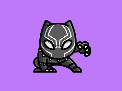 Black Panther adorable black panther cartoon character chibi comic cool costume cute dynamic fanart illustration kawaii marvel mascot mask power strong superhero wakanda forever