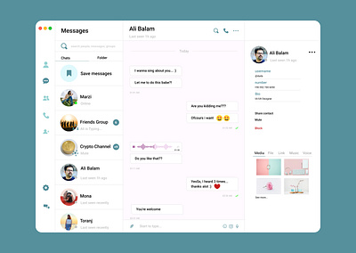 Personal messenger app design blue chat chat room design illustration messenger messenger design minimal design minimal messenger text typography ui ux vector web app design