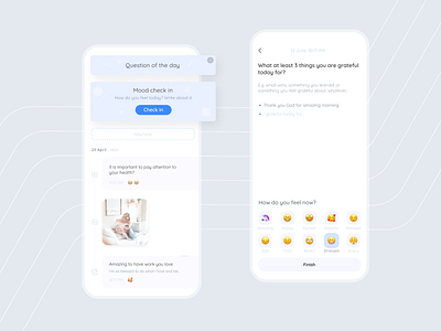 Journaling for pregnant & mothers anxiety app ui clean design clean ui journal journaling mood check in note tracker write