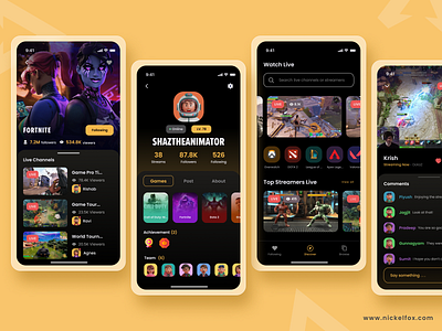 Online Streaming App app application creative design game games graphic design layout live streaming mobile stream streaming trending ui ux web app