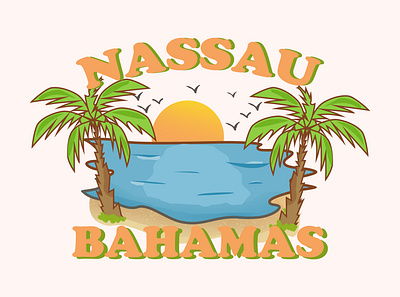 Nassau Bahamas bahamas creativeart design graphic design illustration island nassau palm tree photoshop shirt sunset