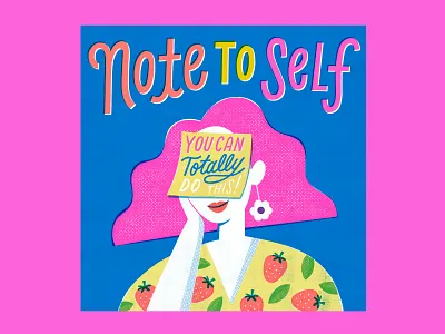 Note to Self - Portrait series clean design illustration illustration art lettering portrait