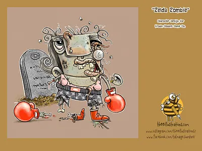 Zelda Zombie boardgame characterdesign childrens illustration dead design digital art drawing grave gravestone illustration zombie