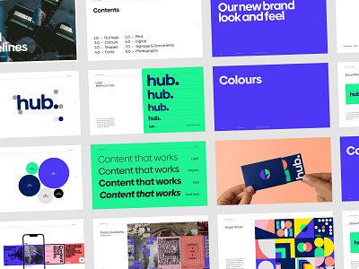 Hub Agency - Brand Guidelines agency bold brand guidelines branding colour design film logo logo designer logomark logos media simple typography