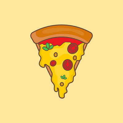 The Pizza adobe illustrator basil tomato pizza illustration pizza thepizza