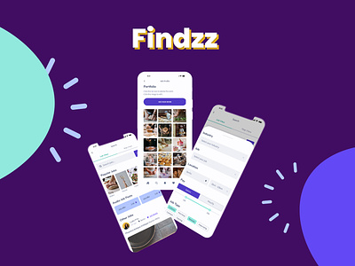 Findzz - recruitment app design branding clickable prototype graphic design logo mobile app design mobile app development requirements engineering ui ux