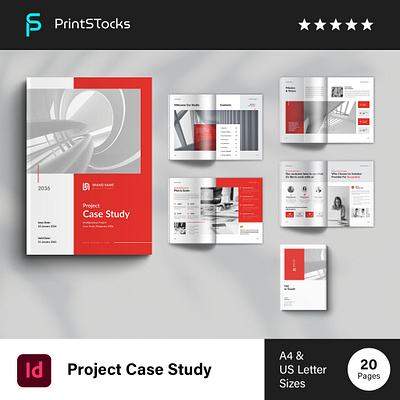 Project Case Study Template annual report branding brochure brochure design business business case study case study case study flyer corpotrate creative proposal graphic design illustration logo minimal case study portfolio print print template project proposal template