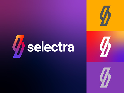 Selectra abstract app logo bold bolt brand and identity branding design gradient logo icon letter s logo logo designer logomark logotype startup symbol unused logo vector