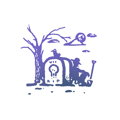 Grave cemetary crow dead death drawing grave gravedigger hand drawn illustration procreate raven secret society tombstone