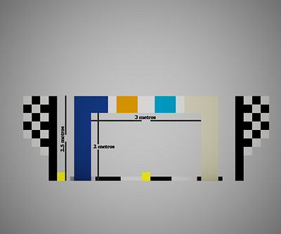 Start/Finish Gate Dimensions - Drone Racing 3d design