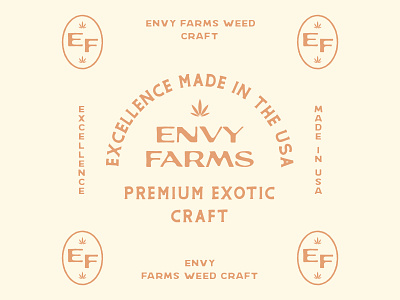 Envy Farms Outtake badge brand branding cannabis craft design graphic design icon lettering logo logotype type typography vintage weed