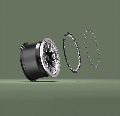 Exploded Weld Wheels Render 3d automotive graphic design render rim wheels