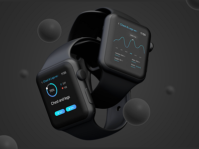 WatchOS Fitness Tracker UI 3d animation app branding clean design graphic design icon illustration logo minimal motion graphics ui vector