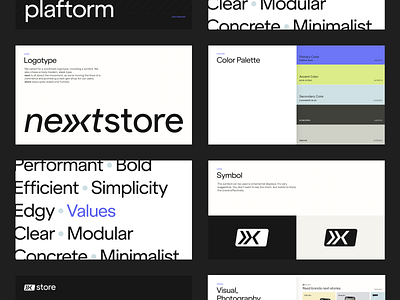 brand platform — nextstore brand branding design e commerce guide logo shopify shopping startup ui vector