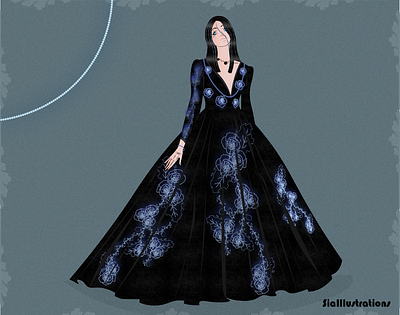 Black Luminescence Ball Gown Fashion Illustration art artist artwork digital art digital illustration fashion illustration fashion illustrator illustration