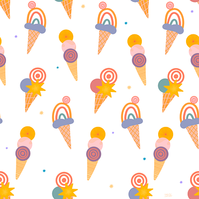 Ice Cream design designer graphicdesign hand lettering ice cream icecream illustration lettering artist pattern design patterns sugar summer summertime sweet treats