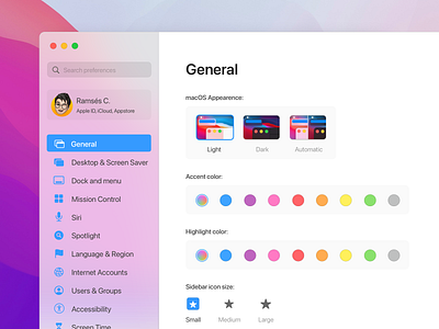 macOS Preferences macos preferences product design settings ui