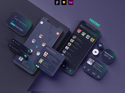 Doctor Finder APP UI dark app dark color dark mode dark theme dark ui directory freebie google map grid view ios list view mobile mobile app mobile design mobile ui mobileapp mobileui slider widgets