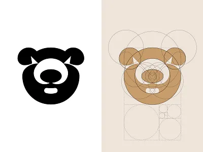 Bear Logo & Golden Ratio Grid animal logo bear logo golden ratio golden ratio in design golden ratio in logo design golden ratio logo learn logo design logo logo design logo grid logo guideline logo tutorial mark symbol