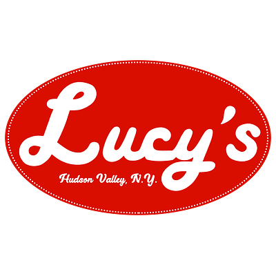 Lucy's food truck logo (white) branding custom font design food trucks logo restaurants retro typography