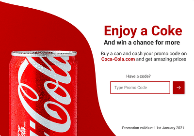 Daily UI 016 – Pop-Up / Overlay 016 branding cocacola coke dailyui dailyui016 dailyuichallenge landing page modal overlay pop up promotion soda ui ux web website