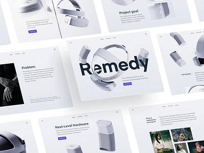 Remedy Landing Page Design Concept ar concept design future home page interface landing page oculus product product design tech technology ui ui visual design ux virtual experience vr web web design website design