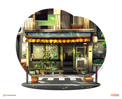 Tokyo facade architecture collection facade gradient illustration journey light plants shop study travel world