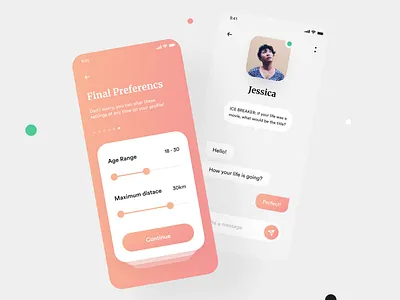 Dating App UI Design app appdesign appuidesign chatapp cleanui datingapp gradient iosapp minimaldesign mobileapp modernui uiux uiuxdesign ux visualdesign