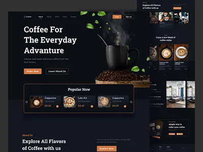 Cofshop - landing page coffee branding coffee coffee apps coffee shop coffee website design graphic design mobile apps ui mobile ux web website