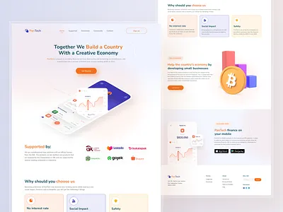 Fintech - Landing Page design finance fintech interface landingpage uidesign uiux webdesin