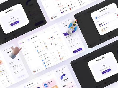 Clody - Cloud File Manager - clean cloud illustration mobile app sketch storage