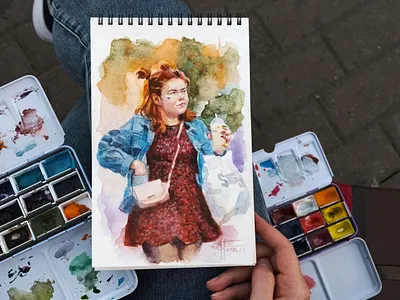 "Just a Modern Girl" - watercolor small portrait painting art character design fashion female girl girl art girl illustration girl portrait illustration painting portrait sketch traditional art traditional illustration watercolor watercolor art watercolor painting watercolor portrait watercolour woman