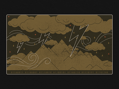 The Storm binary code clouds code dem digital hike illustration journey lightning low code lowcode mendix mountain mountain climb nature storm teamwork texture thunderstorm weather