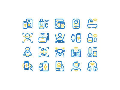 Internet of things icon set app art branding clean design flat graphic design icon illustration illustrator logo minimal ui ux vector website