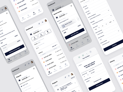 Mobile version of the Cryptocoin project crypto crypto exchange cryptocurrency dashboad deposit design equal fintech app mobile mobile design money navigation payments transactions ui userexperience userinterface ux uxui