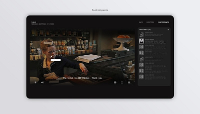 10. Participants • DAU Cinema • Concept black dark design face facial recognition film list movie participant tab ui ux web web design